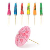 Multicolour Parasol Cocktail Picks - 100 Pack